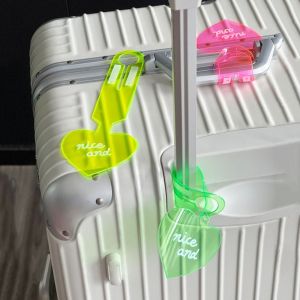 DYJKOUG Anti Loss Love Shape Luggage Tag Airplane Suitcase Tag Colorful PVC Luggage Tag Soft Consignment Identification Tag Fluorescent Baggage Tag Holiday