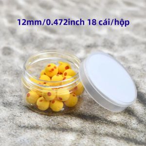 18 Mồi Câu Cá Giả Bằng Xốp Màu Vàng Đỏ Chất Liệu EVA Hình Tròn Dùng Cho Sông Hồ Biển Bãi Biển Thiết Kế Chân Thực