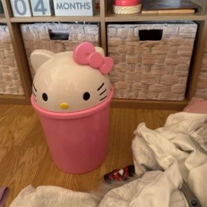 Sanrio New Hello Kitty Dustbin Trash Can Rubbish Bin Garbage Binsanrio Kawaii Trash Paper Basket Can Living Room Bedroom