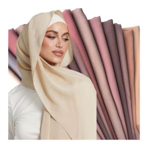Summer Women Plain Chiffon Hijab Scarf Long Shawl Muffler High Quality Fashion Muslim Headband Neckerchief 180*70cm