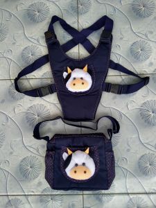 gendongan depan 2in1 plus tas perlengkapan bayi boneka moo