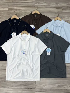 Áo Thun Nam Ice Silk Polo Cổ Polo Tay Ngắn Mùa Hè Thoáng Khí Nhanh Khô Co Giãn Màu Trơn Cơ Bản Ngoài Trời