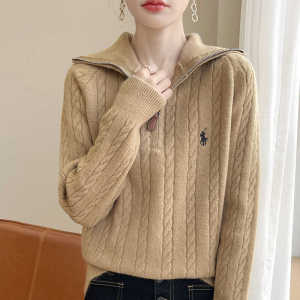 Womens Thickened High Collar Loose Knitted Sweater Half Zipper Casual Warm Coat Comfortable Loose Fit Fall Winter Outerwear