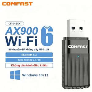 Comfast | Comfast 900Mbps WiFi 6 USB Adapter AX900 Bluetooth 5.3 Thẻ Mạng Không Dây Băng Tần Kép 2.4G/5GHz Cho PC Tương Thích Với Windows 10/11