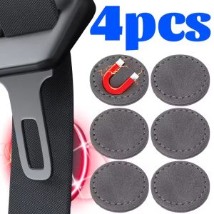 4PCS Magnetic Car Seat Belt Holder Universal Safety Belt Latch Anti Shake Noise Reduction Suede Magnet Self Adhesive Buckle Retainer