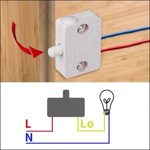 202 Wardrobe Cabinet Light Switch Sliding Door Double Acting Door Automatic Reset Switch Push-Pull Door
