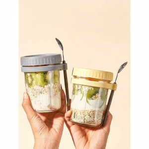 Overnight Oatmeal Cup Portable Spoon Yogurt Mason Jar