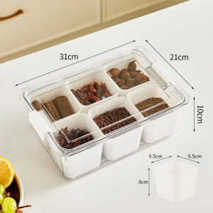 Childrens Toy Block Sorting Storage Box Plastic Kitchen Seasoning Multi-grid Organizer Box Playroom Essential Plastic Container