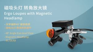 NICEDEN 4X 5X 6X Dental Ergo 48 ° Ergo optical Loupes With 60000LUX Headlight For Oral Surgery Prevent Bending And Lowering The Head Dentistry Tool