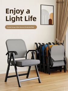 Foldable Office Chair Home Computer Chair Breathable Desk Chair Back Support Chair for Long Time Sitting Student Dormitory