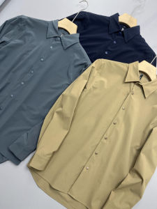 Outdoor Mens Long Sleeve Shirt Quick Dry Breathable Functional Fabric Spring New Style Standard Fit Business Casual Shirt