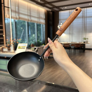 Handheld Egg Fry Pan Soup Spoon Hot Oil Pouring Japanese Style Small Iron Pot for Cooking Less Smoke Oil Pouring Pot