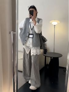 Korean Style Lace Splice Long Sleeve Womens Shirt Spring Autumn New Fashion Slimming Hollow out Versatile Base Layer Top