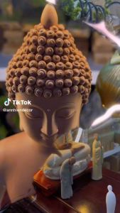 (GIÁ SỐC) Tượng Phật Thích Ca Ngồi Đài Sen Chất Liệu Gốm Tử Sa - cao 35cm (CÓ ĐÀI SEN)- Tặng kèm 3 phụ kiện