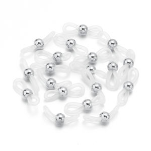 50Pcs/Lot Eyeglass Chain End Adjustable Spring Silicone End Connector for Eye Sunglasses Cord Holder Strap Loop Necklace Chain
