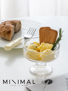 Glass Dessert Cup Ice Cream Milkshake Yogurt High Footed Bowl Fruit Pudding Ice Cream High Aesthetic Value Ice Cream Cup