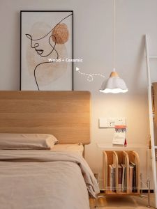 DGY | Rustic Wood Ceramic Small Pendant Light