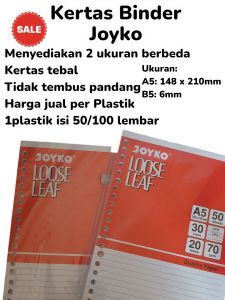 Kertas Binder Merek Joyko Isi 50Lembar & 100Lembar