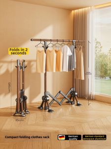 MINGZHI | Foldable Single-Pole Small Movable Coat Rack