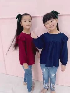 Baju Atasan Anak Wanita Crinkle Airflow Usia 5 - 10 tahun
