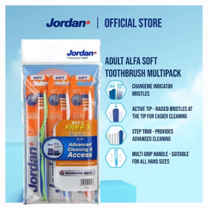 Jordan Adult Alfa Toothbrush Multipack- Soft