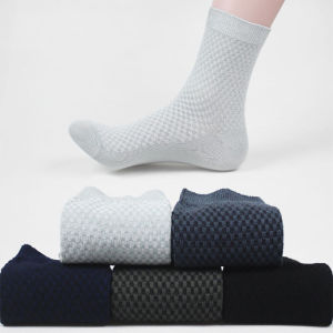 Kaos Kaki Panjang Kerja Polos Serat Bambu Arang Bamboo Formal Fiber Quarter Sock Breathable Halus Empuk Anti Bau Lembap Kesehatan