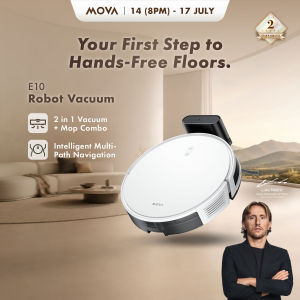 【2 Years Warranty】MOVA Robot Vacuum E10 | 2-in-1 Vacuum + Mop Combo | High Precision Obstacle Avoidance