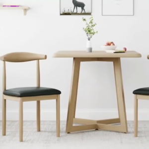 Serene Wooden Dining Chair Cafe Chair Arm Chair Backrest Chair Leather Mat For Household Office Restaurant
