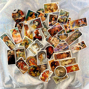 Retro Artistic Waterproof Stickers 38 Pieces