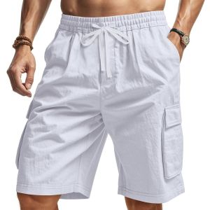 Male Cargo Pants Knee Shorts Classic Summer Shorts Multiple Pockets Large Size Casual Half Pants Khaki Army Green Shorts