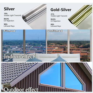 ฟิล์มหน้าต่างฟิล์มกระจกส่วนตัว One Way ในเวลากลางวัน - ควบคุมความร้อนกันแดดป้องกันสะท้อนแสง UV สำหรับบ้านและสำนักงาน