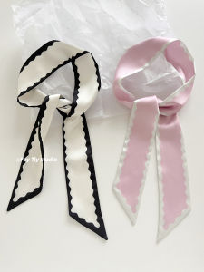 Feytiy Sweet Loose Simple Double-Sided Silk Scarf for Women Flowing Ribbon Hairband Spring Summer New Style Korean Ins