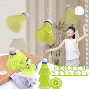 Badminton Trainer Indoor Single Automatic Rebound Badminton Trainer for Adults and Children To Focus and Exert Strength To Practice