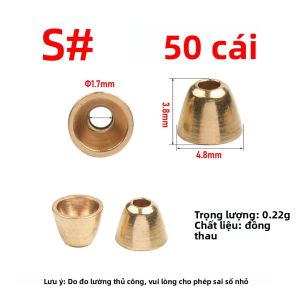 Bộ 50 Đồng Đầu Nón Hạt Cho Đồ Bay Ống Bay Woolly Buggers Streamers Nước Mặn Bay Dụ Chất Liệu Câu Cá Hồi