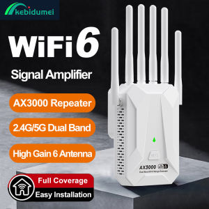 Kebidumei AX3000 WiFi 6 Repeater Wireless Router Dual Band 2.4G/5G Wi-Fi6 Home Signal Amplifier Long Range Network Wifi Extender