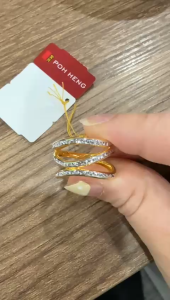 Poh Heng Jewellery 22K Twisting Star Ring in Yellow White Gold[Price By Weight]