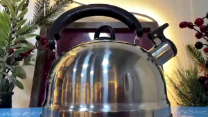 3L Whistling Tea Kettle Stainless Steel Flat Stove Top Teapot