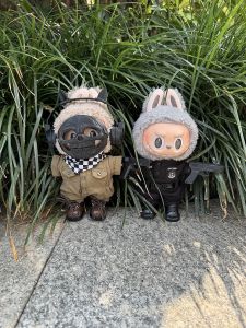 17cm Macaron Style Vinyl Plushie Set Police Officer And Glock Gun Toy Figure Collectible Doll Clothes Third Generation Blind Box Pendant