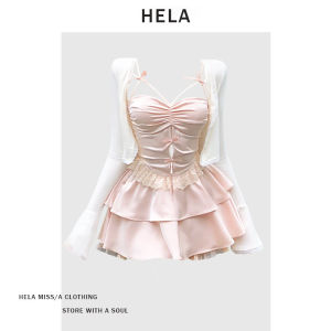 ชุดเสื้อกั๊กแขนกุดผ้าลูกไม้สีหวานและเผ็ดร้อนสำหรับผู้หญิงในฤดูร้อน ชุดกระโปรงสั้นแขนกุด 3 ชิ้น ชุดแฟชั่นสำหรับผู้หญิงไซส์ใหญ่