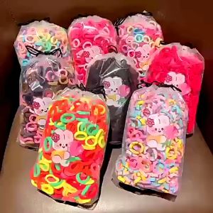 ILOVEDIY 300Pcs/Pack Girls Candy Color Hair Rope Colorful Nylon Elastic Hair Tie Ponytail Fixed Small Hair Tie Rubber Band  Hair Accessories