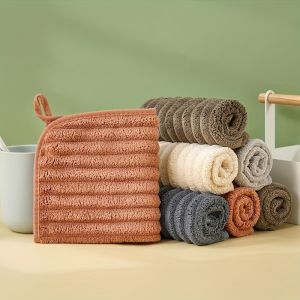 5-Piece Luxury Soft Hand Towel Set - 11.8x11.8in Absorbent Quick Dry Washcloths for Home Bathroom Daily Use
