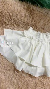 CHÂN VÁY LƯNG THUN HAI TẦNG ỐNG NHÚNG