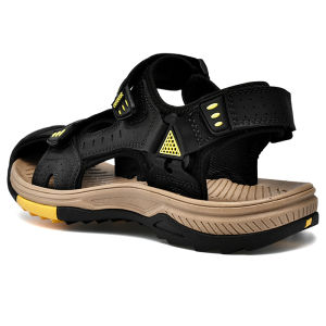 Mens Casual Sandals Breathable Leather Outdoor Sports Shoes Waterproof Thick Bottom Rubber Sole Summer Beach Shoes