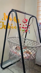 Duyan for Baby Hanging Bassinet Rocking Cradle Set with Metal Stand for Newborns 0-3 Years