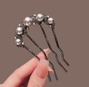 กิ๊บติดผมรูปเปลือกหอยสีทอง U 4 ฟัน ทรงคลาสสิก สำหรับผู้หญิง ชุดแต่งผมสไตล์จีนใหม่ ชุดแต่งผมแบบคลาสสิก