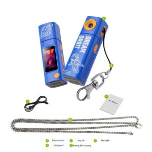 Camera Mini Ourlife 2K Có Ống Kính Xoay Được 230 Độ ° Camera Hành Động Dạng Móc Khóa Di Động Máy Quay Ảnh & Video Dành Cho Học Sinh