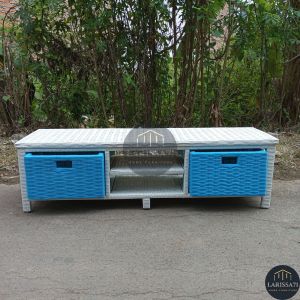 Meja Tv Rotan Sintetis Laci 2