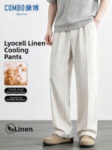 Mens Summer New Tencel Linen Leisure Pants