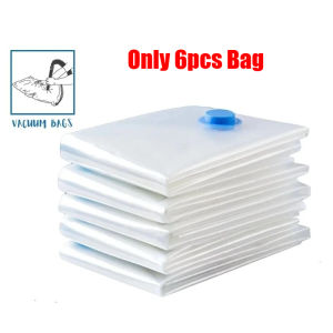 6PCS Vacuum Bag With Valve or Pump for Clothes Storing Large Plastic Compression Empty Bag Travel Accessories Storage Container