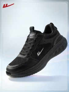 Warrior | Breathable Shock Absorption Running Shoes Black Soft Bottom